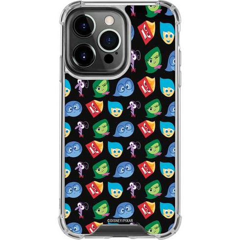 Disney Inside Out Character Pattern iPhone 15 Pro Clear Case